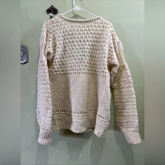 Free People Crashing Waves Pullover Sweater Mint Size Small Oversized - Picture 2 of 8